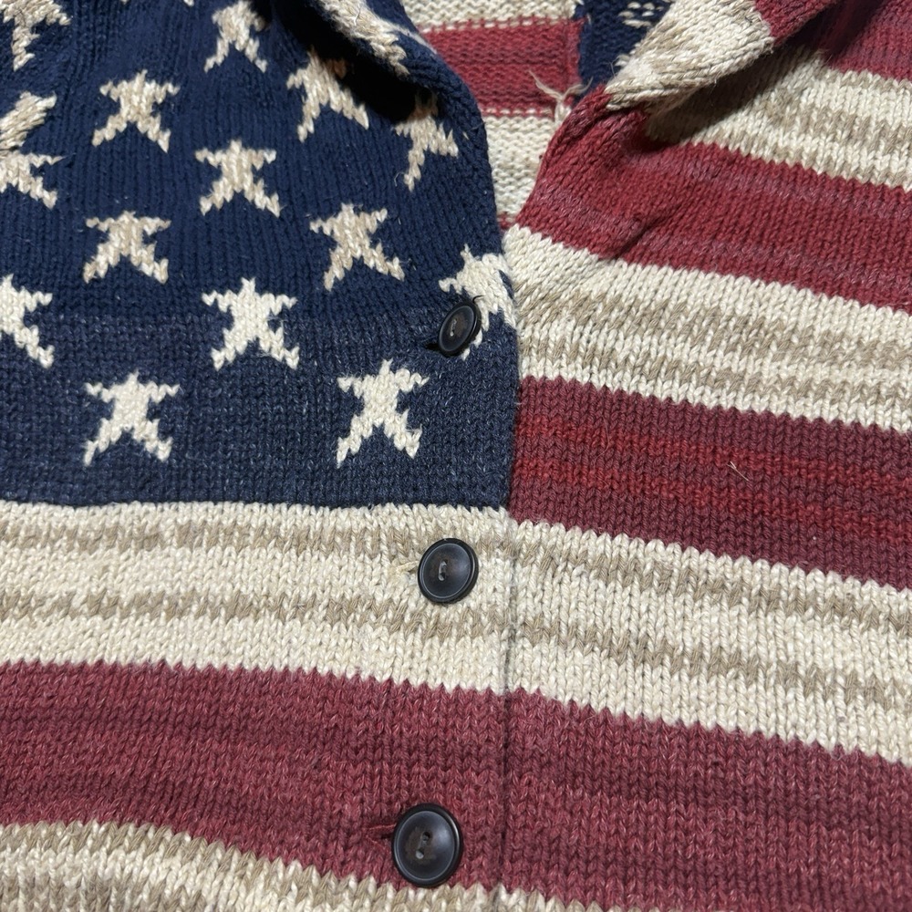 Polo Ralph Lauren American Flag Cardigan Sweater Womens Small Shawl Collar Knit - Picture 8 of 11